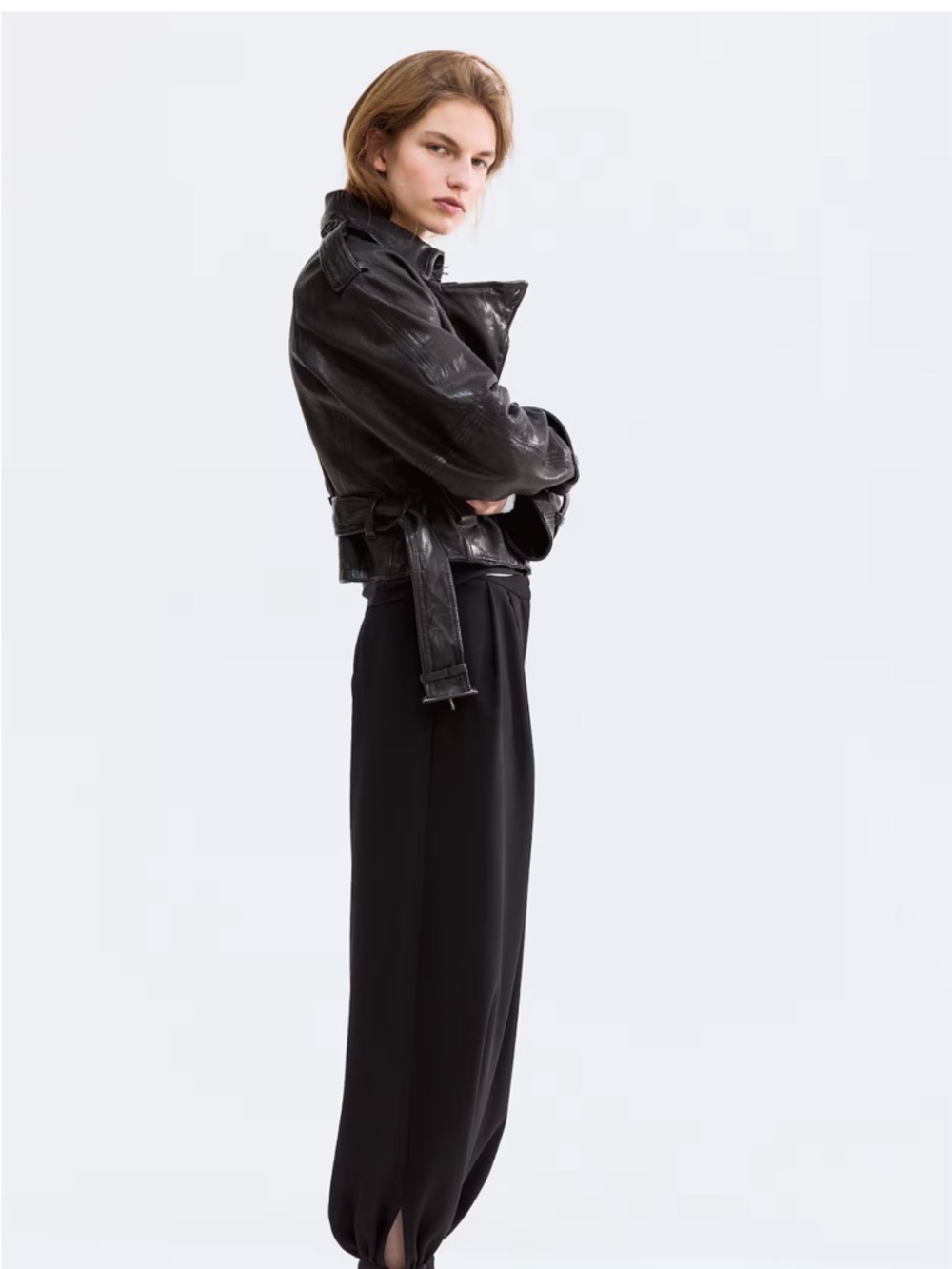 H&M Black Wide-Leg Trousers